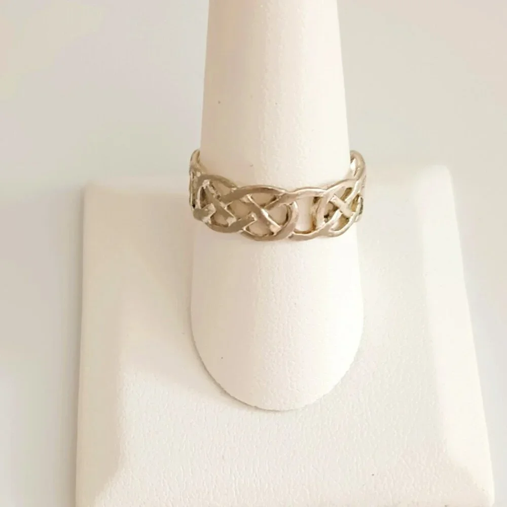 Charles Winston 925 Open Work Ring 9.5 Vintage Sterling Silver Wedding Band